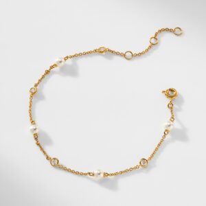 EMILIA PEARL AND CZ LINE BRACELET