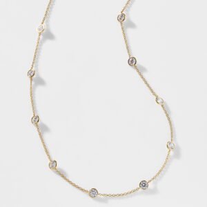 ROUND CZ STATION NECKLACE