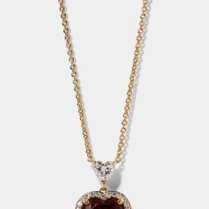RED HALO HEART NECKLACE