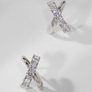 TWILIGHT CROSS J HOOP EARRINGS