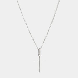 LARGE CROSS CZ PENDANT NECKLACE